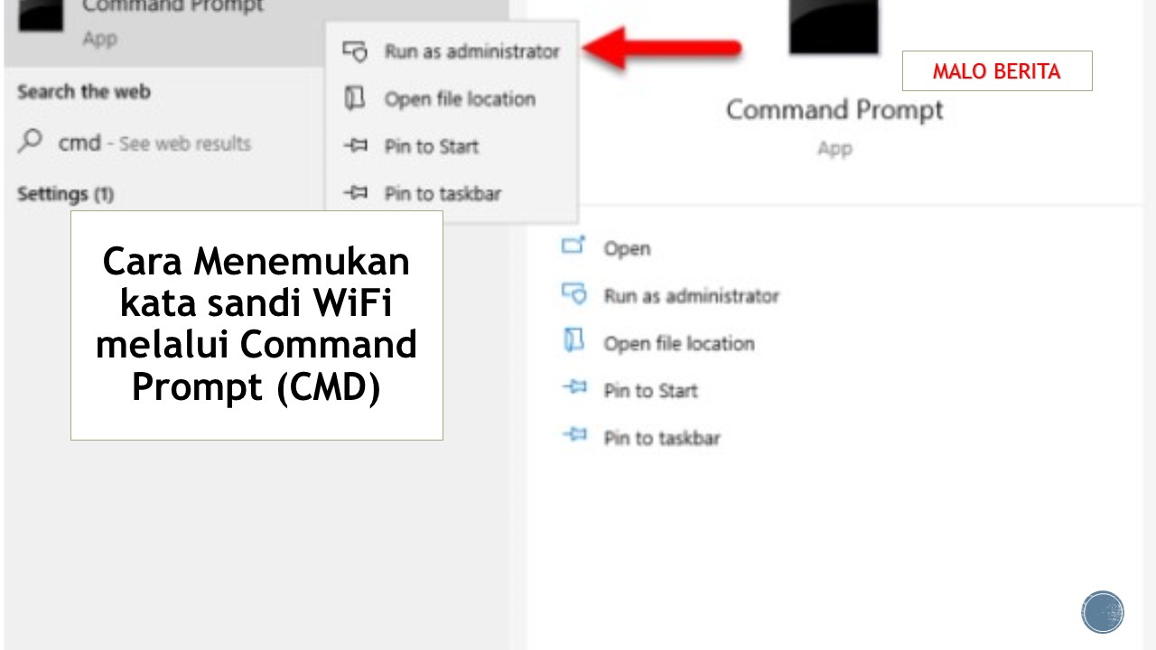 Cara Menemukan kata sandi WiFi melalui Command Prompt (CMD)