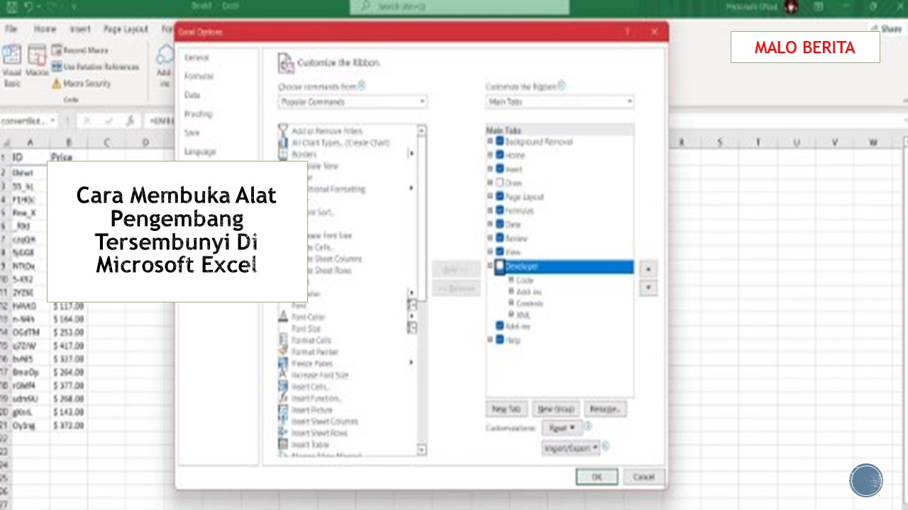 Cara Membuka Alat Pengembang Tersembunyi Di Microsoft Excel