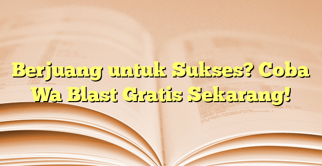 Berjuang untuk Sukses? Coba Wa Blast Gratis Sekarang!