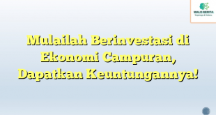 Mulailah Berinvestasi di Ekonomi Campuran, Dapatkan Keuntungannya!