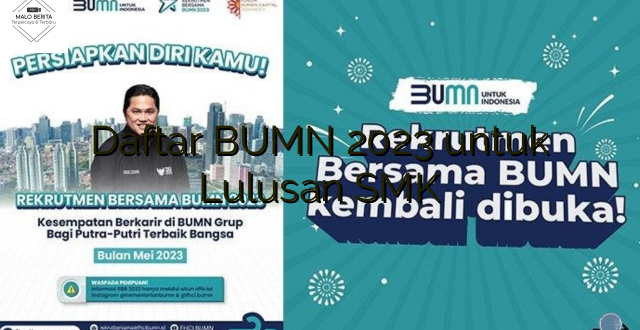 Daftar BUMN 2023 untuk Lulusan SMK