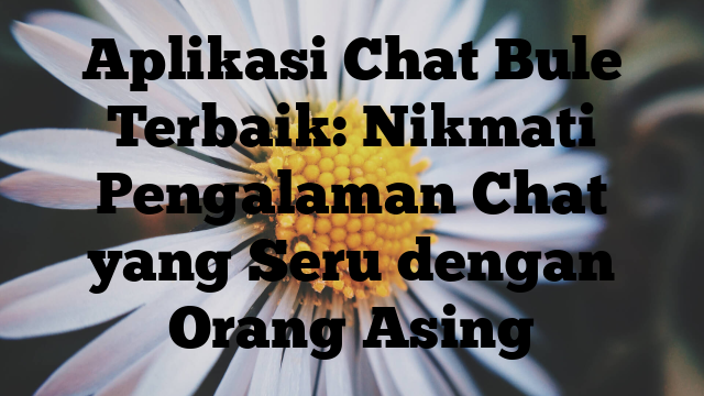 Aplikasi Chat Bule Terbaik: Nikmati Pengalaman Chat Yang Seru Dengan ...