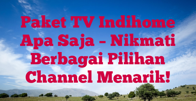 Paket TV Indihome Apa Saja – Nikmati Berbagai Pilihan Channel Menarik!